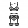 Lingerie sexy : Ensemble sexy noir et transparent Nuites - Obsessive Lingerie