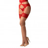 Bas et collants pour femme : Bas rouge pour porte-jarretelle Cupides - Obsessive Lingerie