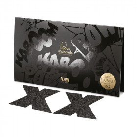 Cache téton Flash (or) en forme de croix - Bijoux indiscret