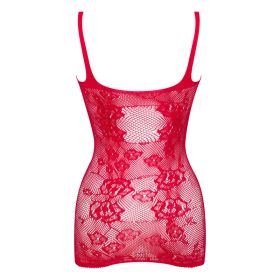 Robe sexy en maille résille rouge Anya - Beauty night