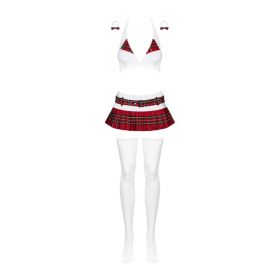 Schooly Costume petite écolière - Rouge et Blanc - Obsessive Lingerie