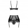 Ensemble sexy noir avec porte-jarretelle Fantasy - Beautynight