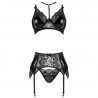 Ensemble sexy noir avec porte-jarretelle Fantasy - Beautynight