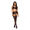 Ensemble sexy noir avec porte-jarretelle Fantasy - Beautynight
