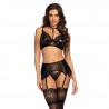Ensemble sexy noir avec porte-jarretelle Fantasy - Beautynight