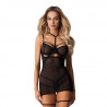 Nuisette sexy noire transparente Arrowel - Obsessive Lingerie