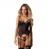 Guêpière Corset femme transparent noir Arrowel - Obsessive