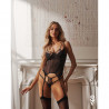 Guêpière Corset femme transparent noir Arrowel - Obsessive