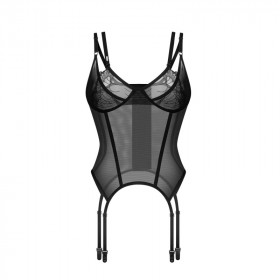 Guêpière Corset femme transparent noir Arrowel - Obsessive