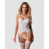 Guêpière transparente blanche Arrowel - Obsessive