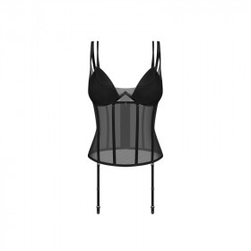 Corset noir femme Sibilie - Obsessive Lingerie
