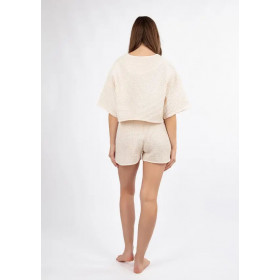 Ensemble pyjama coton femme crème – 100% coton | Jolie-dessous