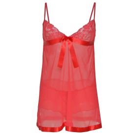 Nuisette rouge Atena avec shorty - Dkaren