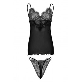Nuisette noire transparente Jovita – Lingerie sexy DKaren | Jolie-Dessous