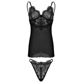 Nuisette noire transparente Jovita – Lingerie sexy DKaren | Jolie-Dessous