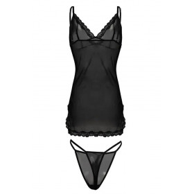 Nuisette Ivy noire transparente – Lingerie sexy DKaren | Jolie-Dessous