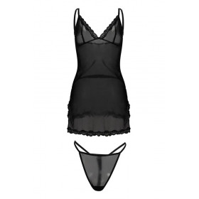 Nuisette Ivy noire transparente – Lingerie sexy DKaren | Jolie-Dessous
