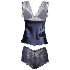 Ensemble sexy Belinda bleu – Lingerie satin élégante | Jolie-Dessous