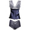 Ensemble sexy Belinda bleu – Lingerie satin élégante | Jolie-Dessous
