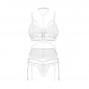 Ensemble sexy blanc 3 pièces ouvert – Obsessive | Jolie Dessous