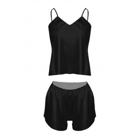 Ensemble sexy en satin noir DKaren – Lingerie glamour
