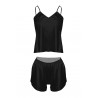 Ensemble sexy en satin noir DKaren – Lingerie glamour