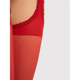 Bas jarretelle rouge Amour Den 20 - Fiore