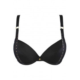 Axami V-10641 – Soutien-Gorge Push-Up Noir Clouté | Lingerie Sexy