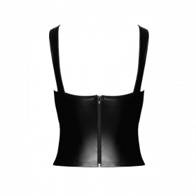 Corset Noir en Latex Wetlook à Laçages Artisanaux – Maintien Optimal | Joli(e) Dessous