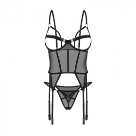 Corset ouvert en maille douce – Élégance Noire | Joli(e) Dessous