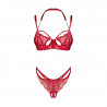 Ensemble rouge Matildea : lingerie sexy en dentelle & chaîne dorée | Joli(e) Dessous Ensemble rouge Matildea : lingerie sexy en dentelle & chaîne dorée | Joli(e) Dessous