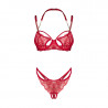 Ensemble rouge Matildea : lingerie sexy en dentelle & chaîne dorée | Joli(e) Dessous Ensemble rouge Matildea : lingerie sexy en dentelle & chaîne dorée | Joli(e) Dessous