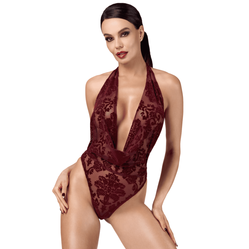 Body F386 Royal Cascade flock bordeaux gainant | Joli(e) Dessous