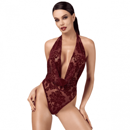 Body F386 Royal Cascade flock bordeaux gainant | Joli(e) Dessous