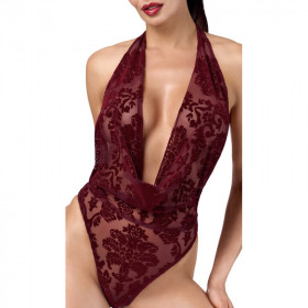Body F386 Royal Cascade flock bordeaux gainant | Joli(e) Dessous