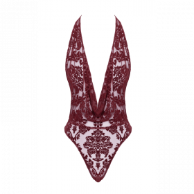 Body F386 Royal Cascade flock bordeaux gainant | Joli(e) Dessous