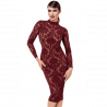 Robe midi bordeaux en tulle floqué – Élégance & Confort | Joli(e) Dessous