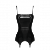 Corset et porte-jarretelles PVC noir brillant | Joli(e) Dessous