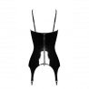 Corset et porte-jarretelles PVC noir brillant | Joli(e) Dessous