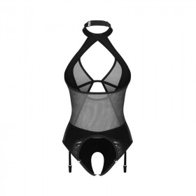 Body Ouvert Cuir & Maille Dominna Obsessive | Joli(e) Dessous