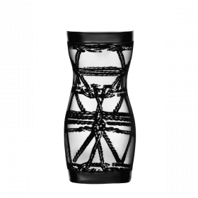 Robe courte bondage en tulle floqué – wetlook soft power | Joli(e) Dessous