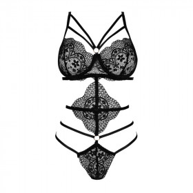 Teddy en Dentelle Noire Sculptant Elaris Beauty Night | Joli(e) Dessous