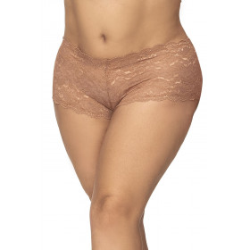 Shorty dentelle taupe grande taille Mapalé - Lingerie féminine