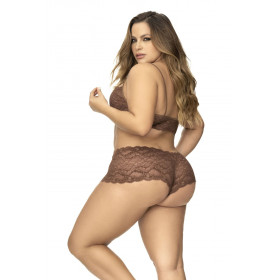 Shorty dentelle cacao grande taille Mapalé - Lingerie féminine