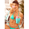 Bikini Turquoise Vinyle avec Chaînettes - Mapalé