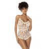 Body Celina blanc dentelle brodée - Mapalé Lingerie