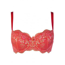 Soutien-gorge balconnet push-up rouge Axami V-12011