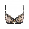 Soutien-gorge balconnet dentelle noir beige Axami V-11891