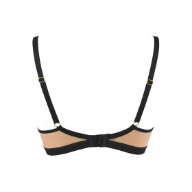 Soutien-gorge balconnet dentelle noir beige Axami V-11891