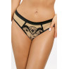 String dentelle noir beige Axami V-11898 – Collection florale